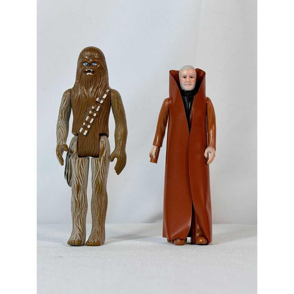 Vtg Kenner 1977 Star Wars Obi-Wan Kenobi Chewbacca GMFGI 1977 Hong Kong Lot 2